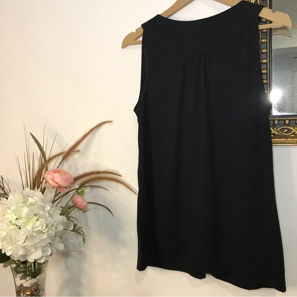 Dress Barn Rosette Cotten Blend Top Womens Large Black - Picture 4 of 5